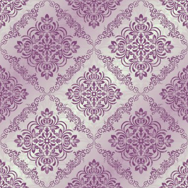 Damasko süsleme ile Seamless modeli. Vektör vintage çiçek deniz