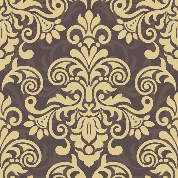 Naadloze patroon met damast sieraad. Vector vintage bloemen zee — Stockvector