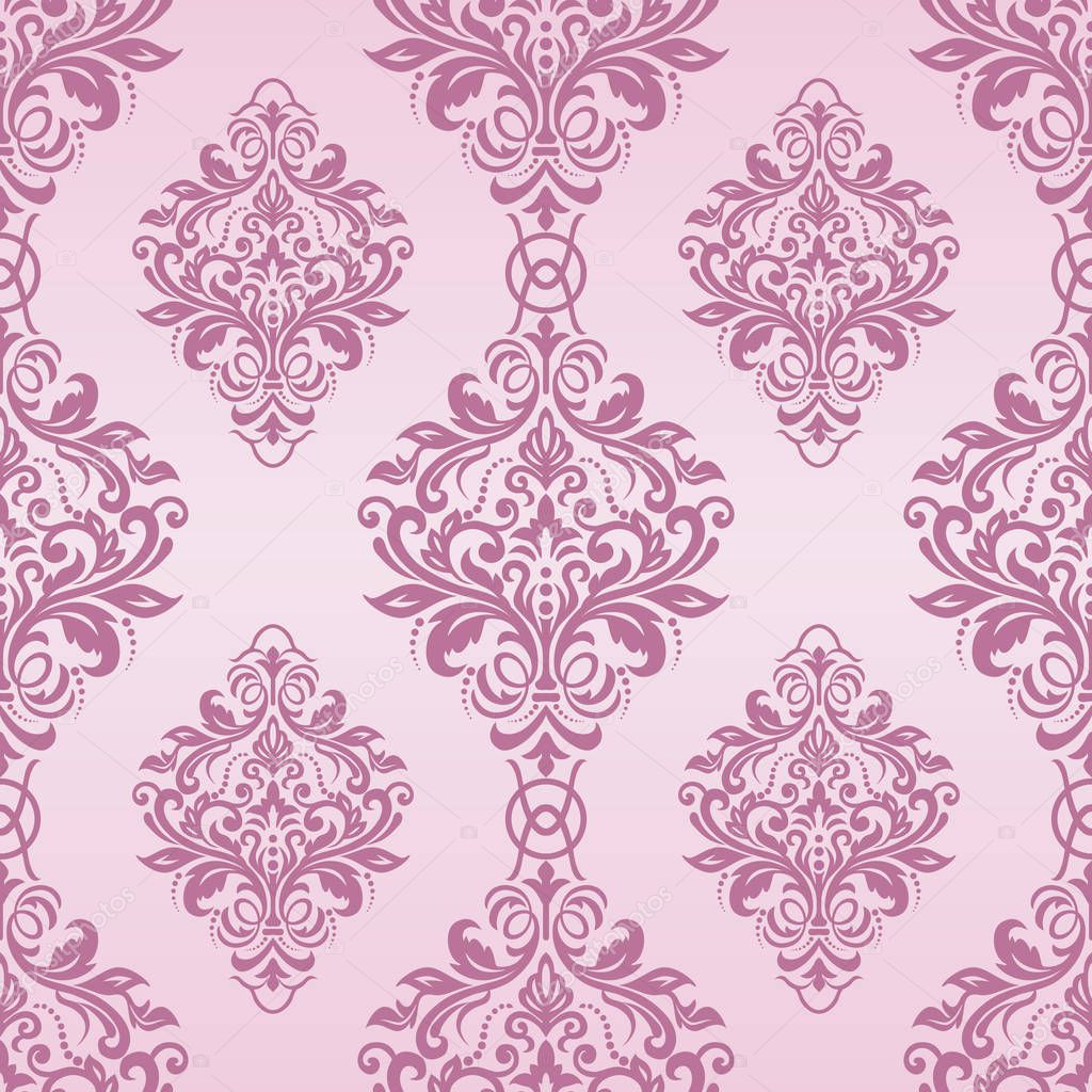 pink seamless wallpaper pattern. Classic vintage pattern. Damask