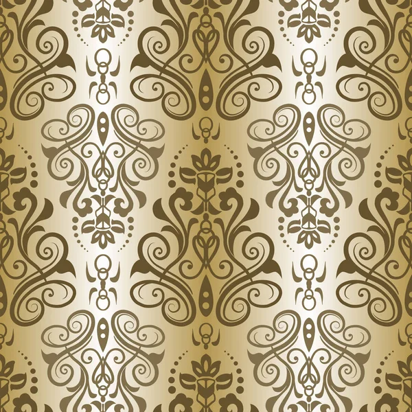 ダマスク織の飾りとのシームレスなパターン。ダマスク織の壁紙。ヴィンテージ — ストックベクタ
