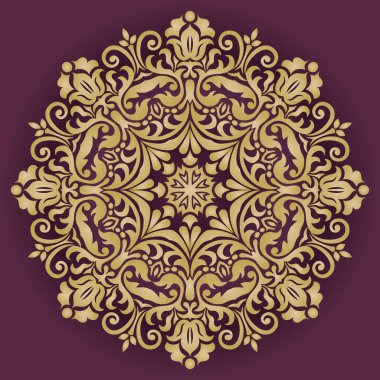 Oryantal vektör desen Arabesk ve çiçek öğeleri