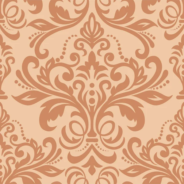 ダマスク織の飾りとのシームレスなパターン。ベクトル ヴィンテージ花海 — ストックベクタ
