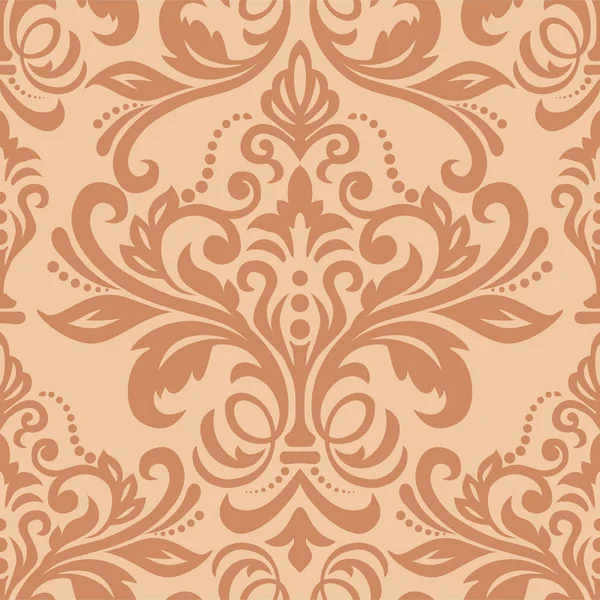 Naadloze patroon met damast sieraad. Vector vintage bloemen zee — Stockvector