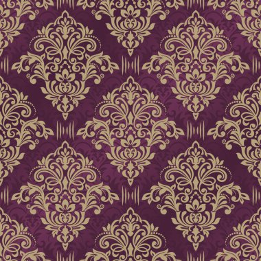 Sorunsuz damasko duvar kağıdı. Dikişsiz oryantal desen. Klasik VI