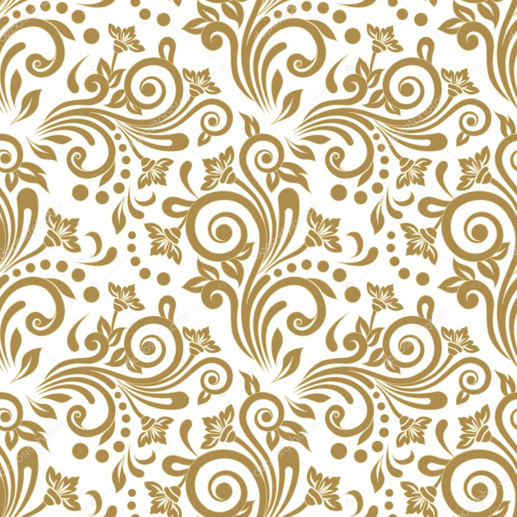 Abstract seamless pattern with ornament. Classic vintage backgro