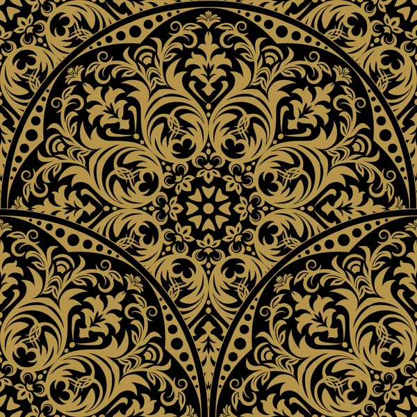 東洋のシームレスなパターン。ダマスク織の壁紙。抽象的なシームレスな p — ストックベクタ