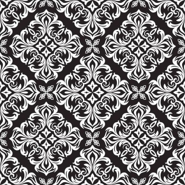 Vektör damasko Dikişsiz desen arka plan. Klasik vintage esen