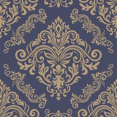 Sorunsuz damasko duvar kağıdı. Dikişsiz oryantal desen. Klasik VI