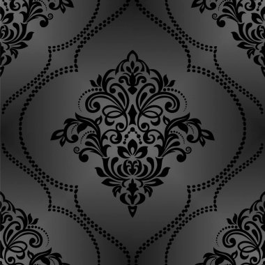 Vector vintage çiçeksiz desen elementi. Damask duvar kağıdı