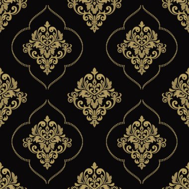 Vektör vintage çiçek seamless modeli öğe. Vektör damasko se