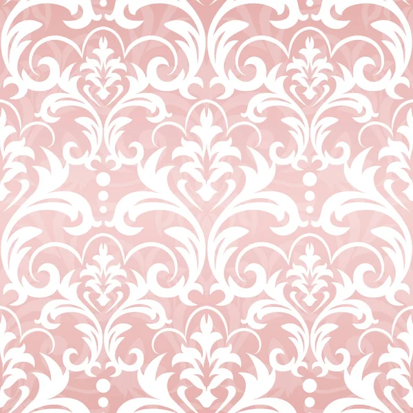 Patrón de fondo de pantalla sin costura rosa. Patrón clásico vintage. Damasco — Vector de stock