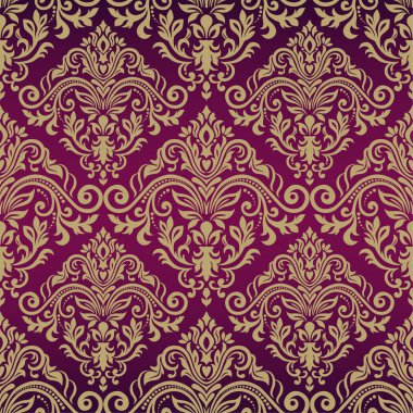 Sorunsuz vektör Barok desen. Damasko duvar kağıdı. Sorunsuz patt