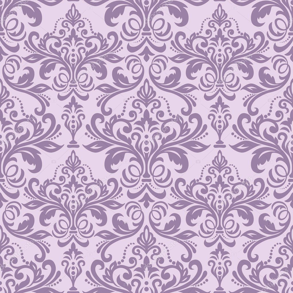 Seamless pattern with damask ornament. Vector Illustration. Clas