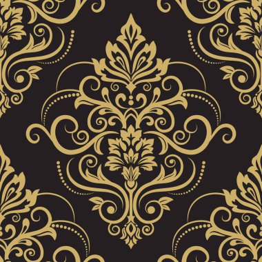 Vektör vintage çiçek seamless modeli öğe. Vektör damasko se