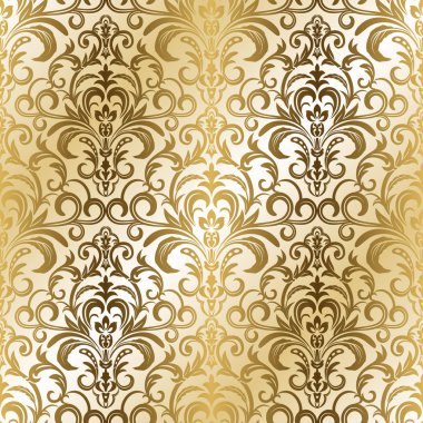Sorunsuz arka plan Barok tarzında altın rengi. Seaml