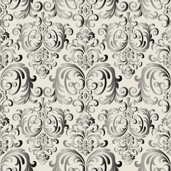 Wallpaper in the style of Baroque. Seamless damask pattern. Vint — Stock Vector