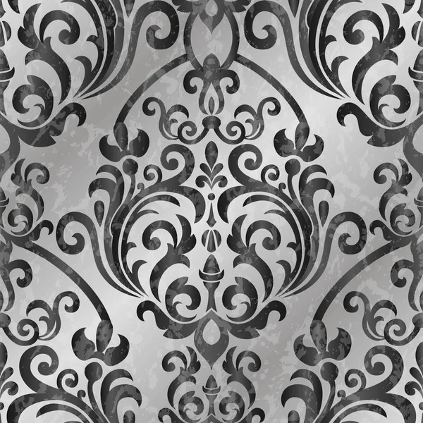 Wallpaper in the style of Baroque. Seamless damask pattern. — Stock Vector