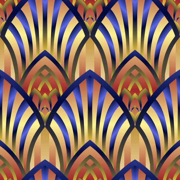 Art Deco Muster. Nahtloser Vektorhintergrund. — Stockvektor