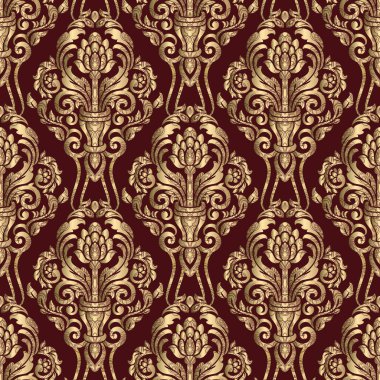 Şam, tasarım için kusursuz desen. Vektör İllüstrasyonu