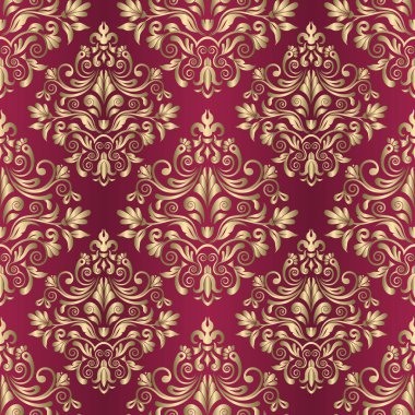 Sorunsuz damasko duvar kağıdı. Dikişsiz oryantal desen.