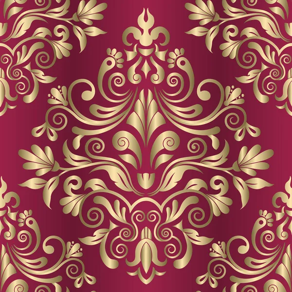 Seamless Oriental Pattern Damask Wallpaper Vector Vintage Floral Seamless Pattern — Stock Vector