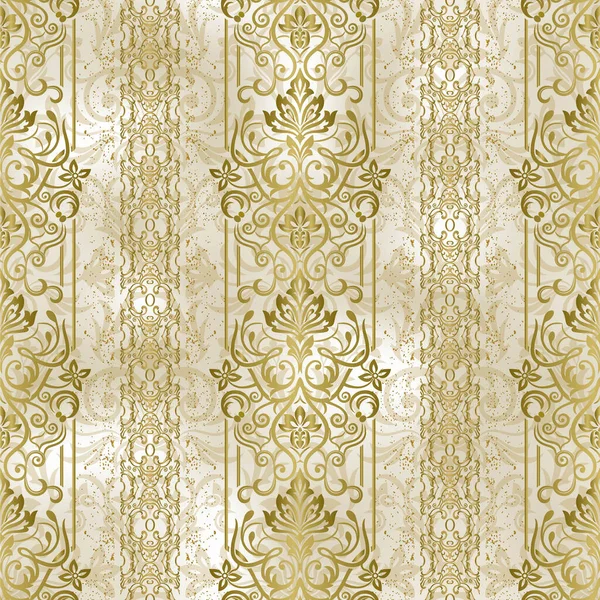 Barocke Nahtlose Muster Abstraktes Nahtloses Muster Mit Ornament Goldfarbe — Stockvektor