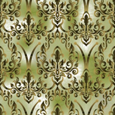 Damask Duvar Kağıdı. Klasik Şablon. Viktorya tarzında vektörsüz sınır.