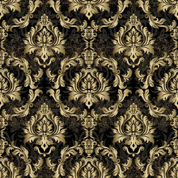 Damasco Vintage Patrón Fondo Sin Costuras Textura Lujo Elegante Para — Vector de stock