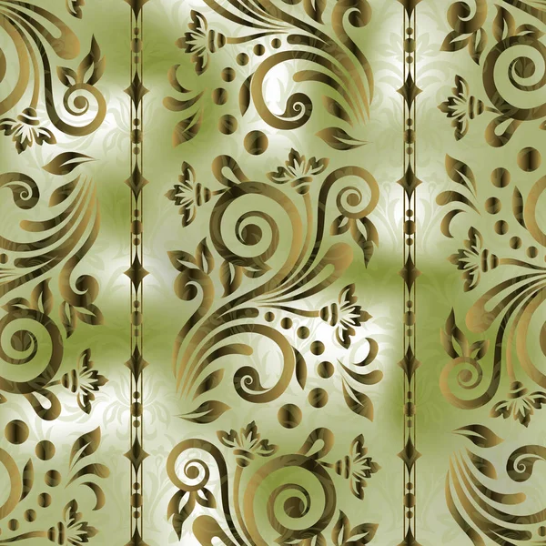 Padrão Sem Costura Com Ornamento Damasco Vector Vintage Floral Sem — Vetor de Stock