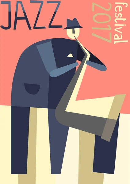 Affiche vectorielle pour festival ou concert de jazz . — Image vectorielle