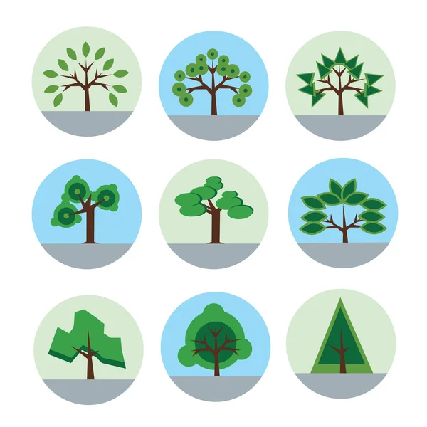 Icône d'arbre dans un style plat. Illustration du logo vectoriel, isolée sur blanc . — Image vectorielle