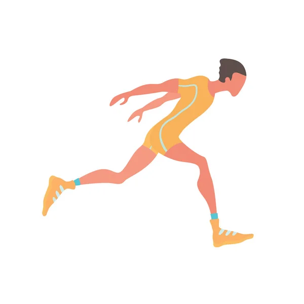 Running man. Vector illustration, isolated on white. — Stock Vector