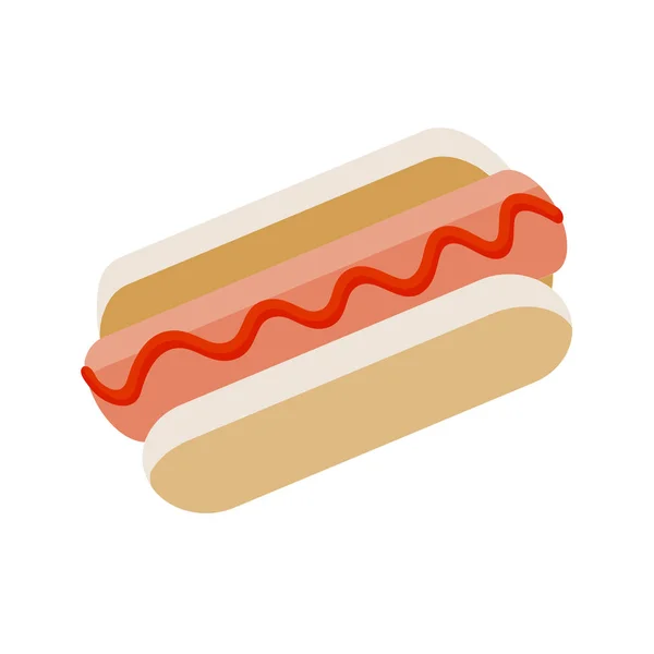 Hot dog, vector icon illustration on white background. — Stock Vector