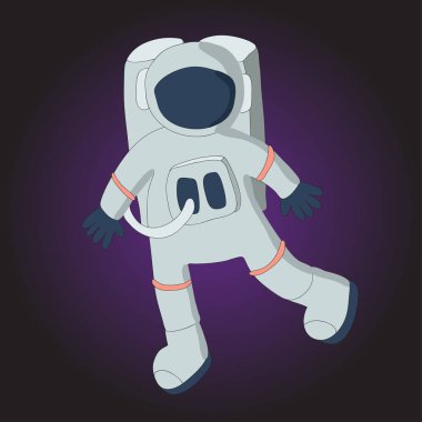Astronot bir uzay giysisi içinde. Vektör çizim.