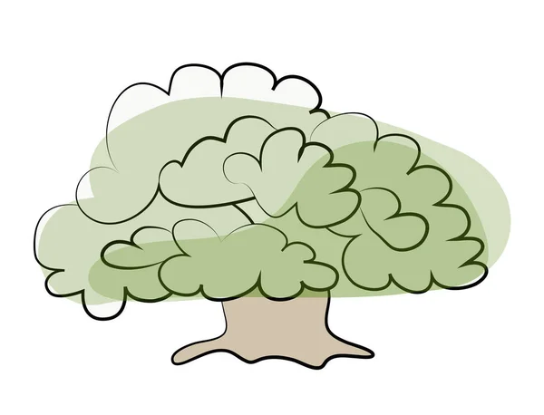 Green tree sketch. Vector illustration, isolated on white. — Stock Vector