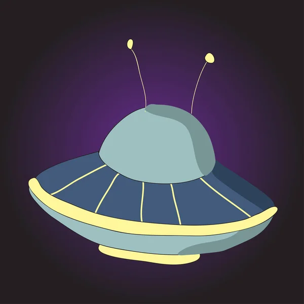 UFO, vector illustration in doodle style. — Stock Vector