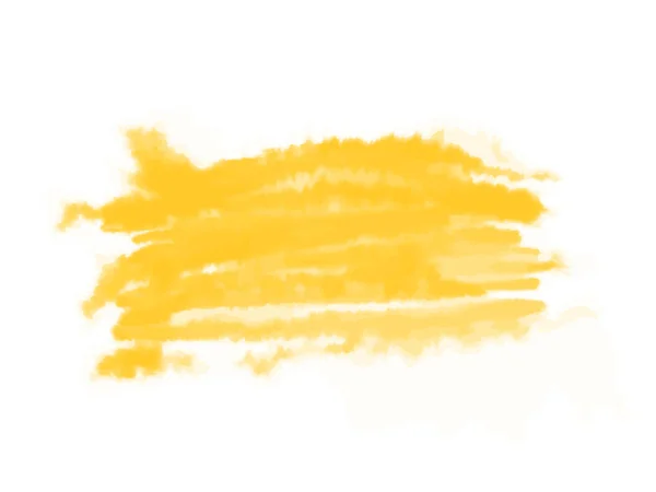 Pociągnięcia pędzlem akwarela żółto pomarańczowy z miejsca na tekst. Ilustracja wektorowa, na białym tle. — Wektor stockowy
