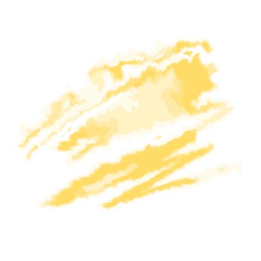 Sarı sulu boya konturları, vektör tasarım öğesi arka plan için. İllüstrasyon, beyaz izole.