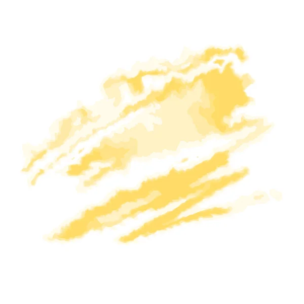 Amarelo traços aquarela, elemento de design vetorial para o fundo. Ilustração, isolada sobre branco . — Vetor de Stock