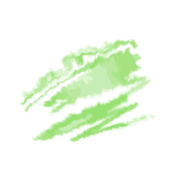 Aquarelle verte blot isolé sur fond blanc. Illustration vectorielle . — Image vectorielle