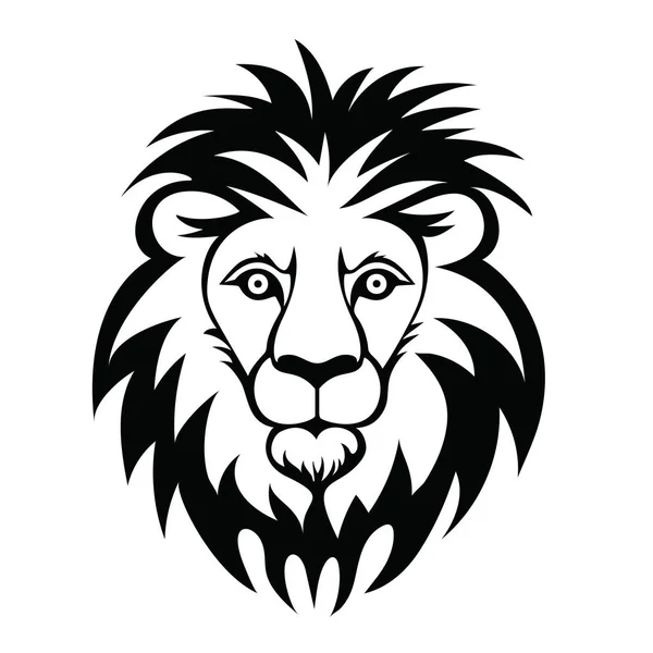Testa di leone. Illustrazione vettoriale, isolata su sfondo bianco . — Vettoriale Stock