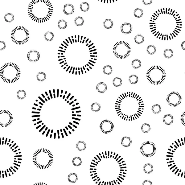 Basit Tekstil desen siyah yuvarlak elemanları ile. Vektör arka plan.