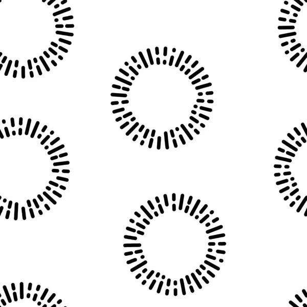 Simple seamless textile pattern with black round elements. Vector background. — Stock Vector