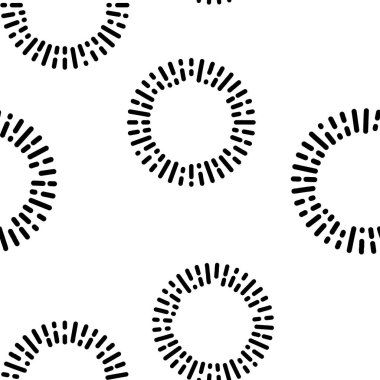 Basit Tekstil desen siyah yuvarlak elemanları ile. Vektör arka plan.