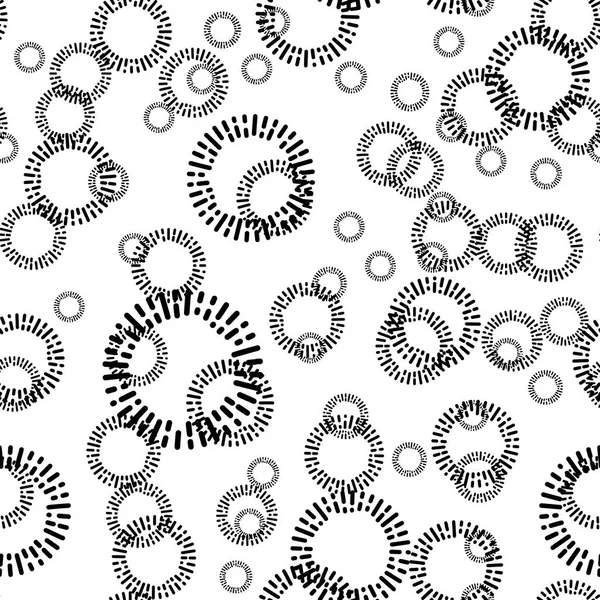 Basit Tekstil desen siyah yuvarlak elemanları ile. Vektör arka plan.