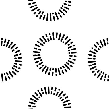 Basit Tekstil desen siyah yuvarlak elemanları ile. Vektör arka plan.