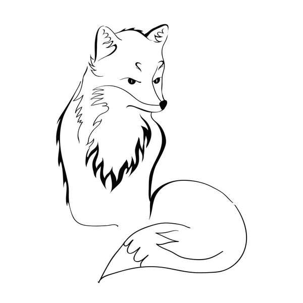 狐狸纹身。矢量图，白上孤立. — 图库矢量图片