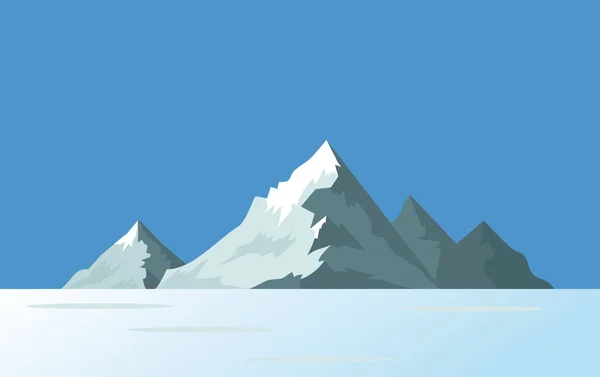 Islas de montaña en el océano o el mar. Ilustración vectorial . — Vector de stock