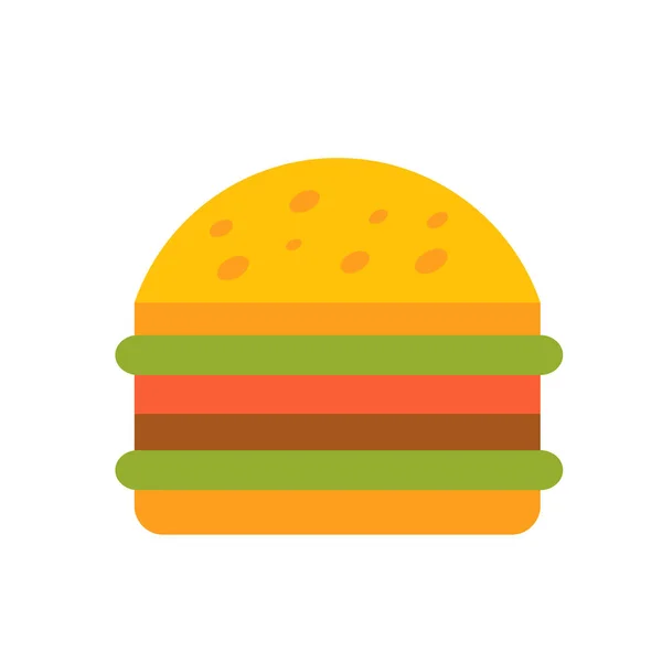 Hamburger, burger. Flat Vector Icon Illustration, isolated on white. — Stock Vector