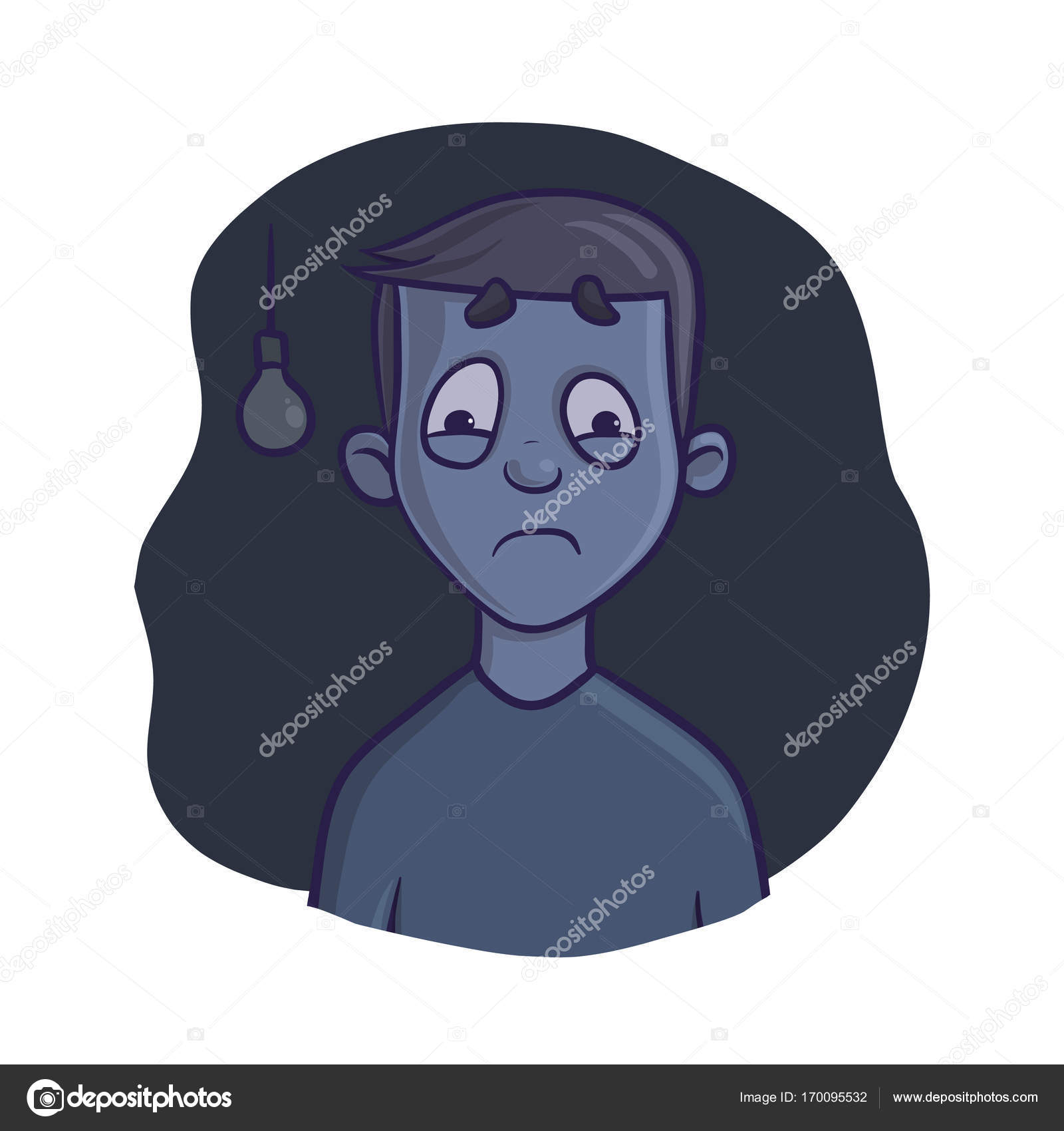 Frightened Boy In Dark Room Fear Of The Dark Nightmare Vector